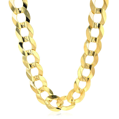 14k Yellow Gold Solid Curb Chain 10.0mm by Bids.com