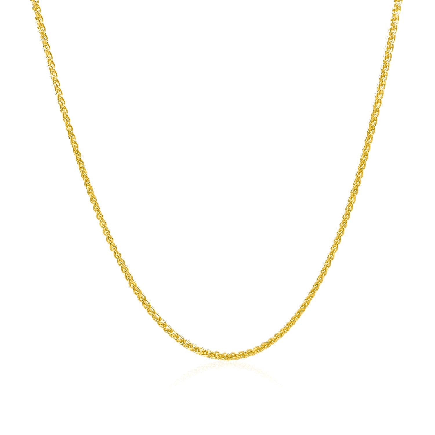 14k Yellow Gold Diamond Cut Round Wheat Chain 1.1mm by Bids.com