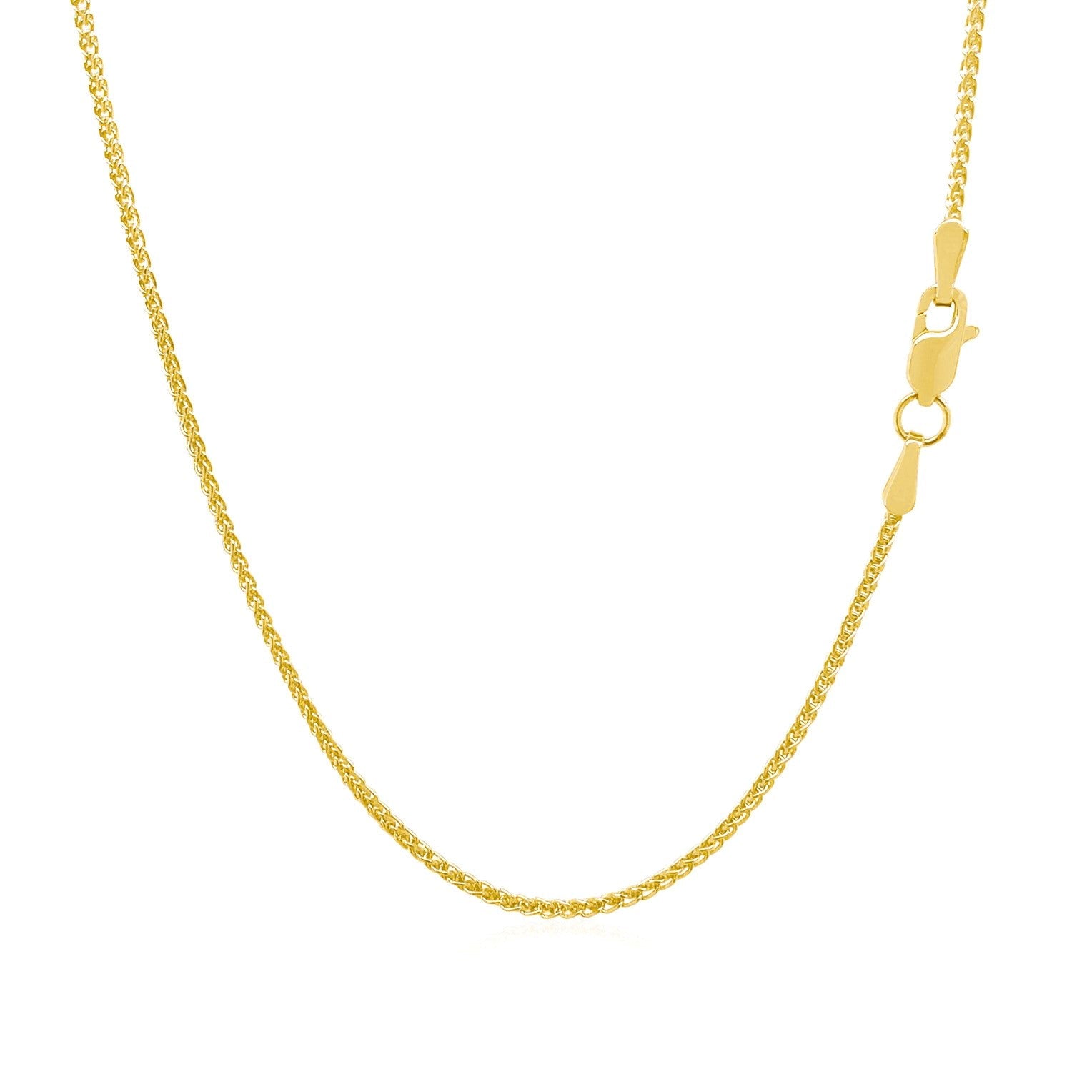 14k Yellow Gold Diamond Cut Round Wheat Chain 1.1mm by Bids.com