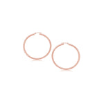 14k Rose Gold Polished Hoop Earrings (15 mm) - earrings