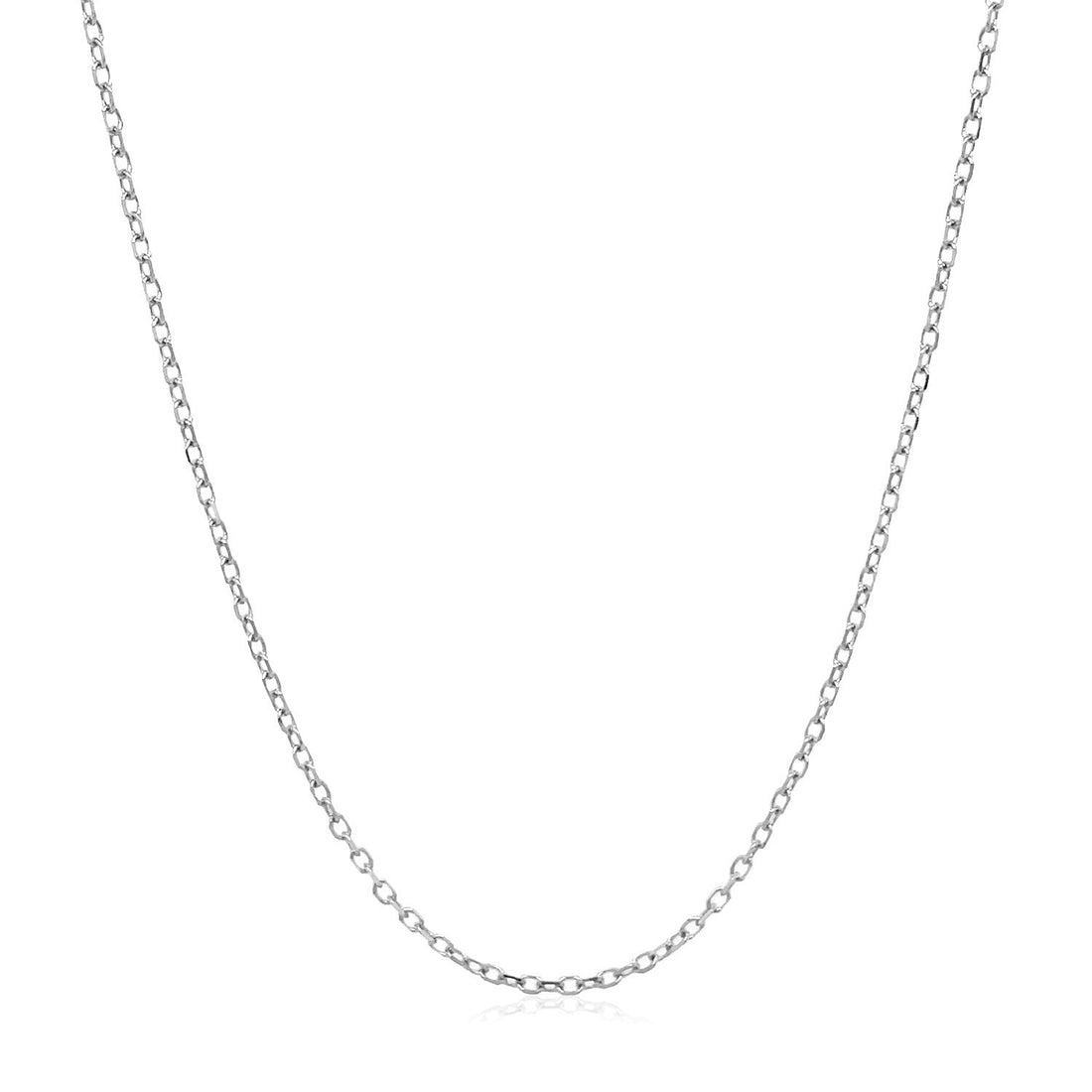 14k White Gold Faceted Cable Link Chain (1.20 mm) - DestGlow
