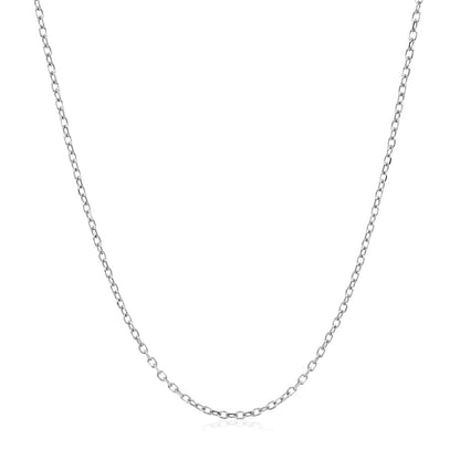 14k White Gold Faceted Cable Link Chain (1.20 mm) - DestGlow
