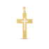 14k Two Tone Gold High Polish Diamond Cut Cross Pendant - necklaces