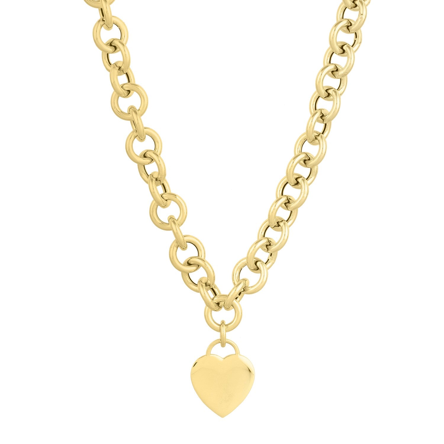 14k Yellow Gold Rolo Link Necklace (11.40 mm) by Bids.com