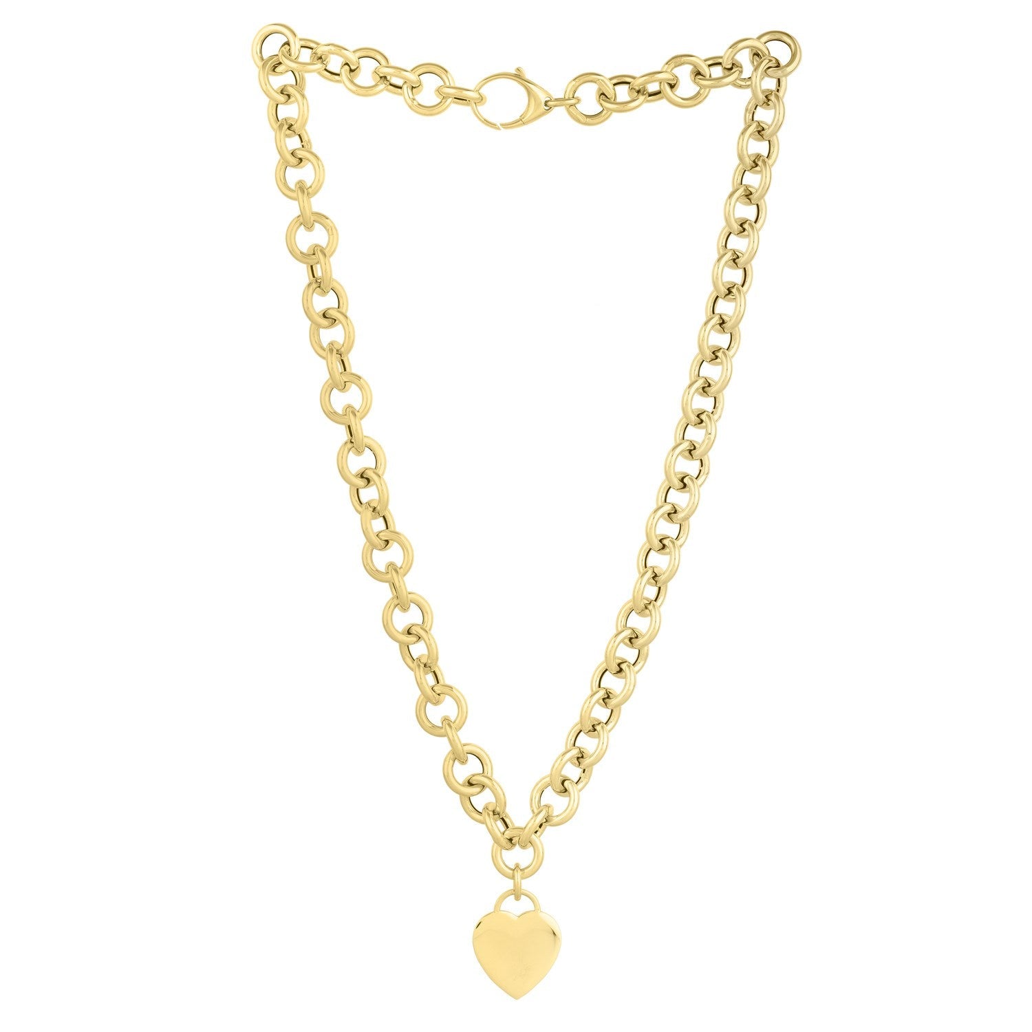 14k Yellow Gold Rolo Link Necklace (11.40 mm) by Bids.com