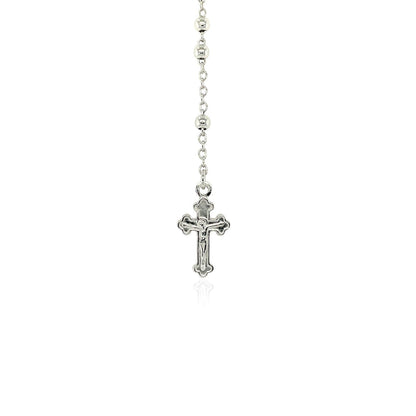 Fine Rosary Chain and Bead Necklace in Sterling Silver - DestGlow