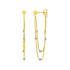 Hanging Chain Post Earrings with Bead Accents in 14k Yellow and White Gold