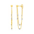 Hanging Chain Post Earrings with Bead Accents in 14k Yellow and White Gold - DestGlow