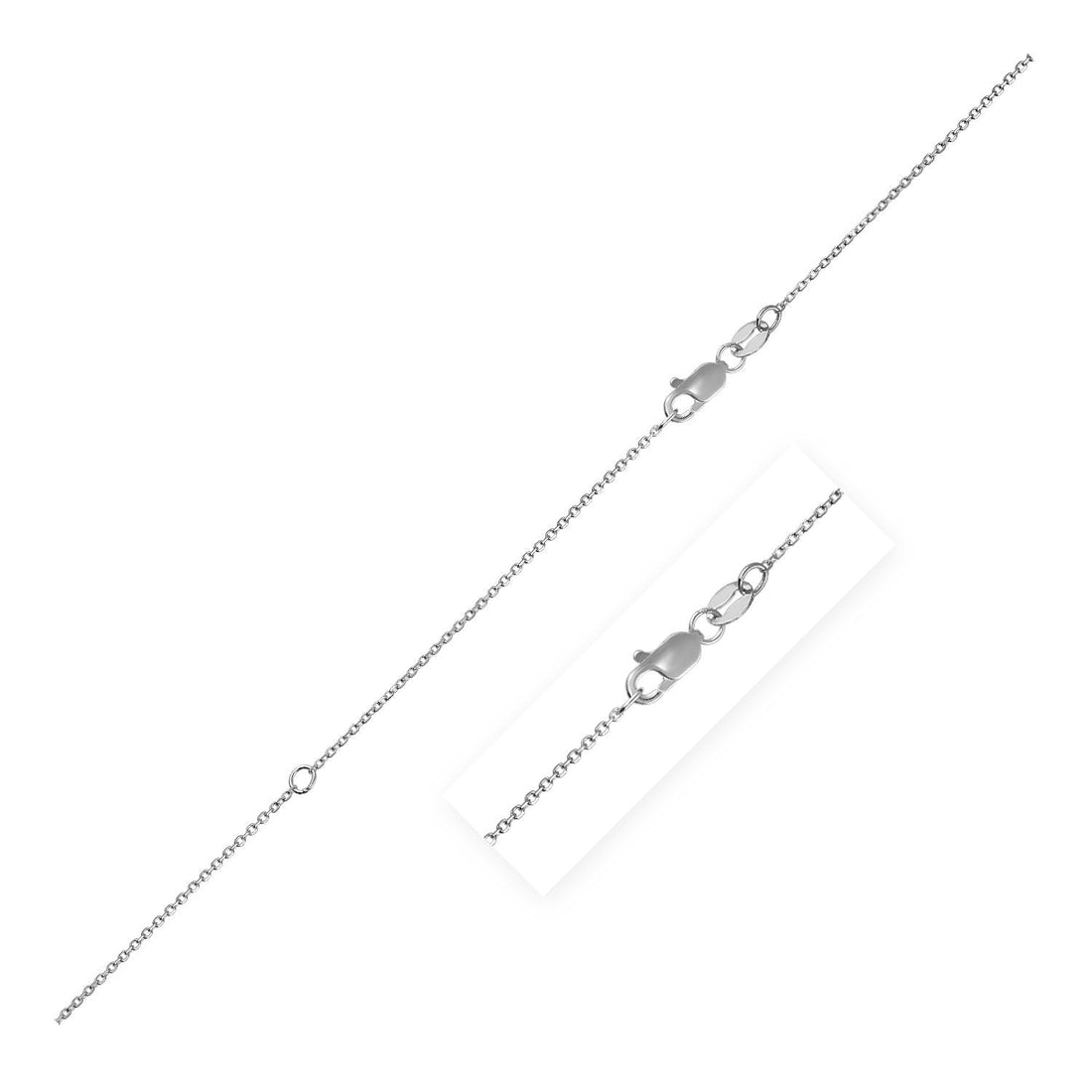 Extendable Cable Chain in 14k White Gold (0.8mm) - DestGlow