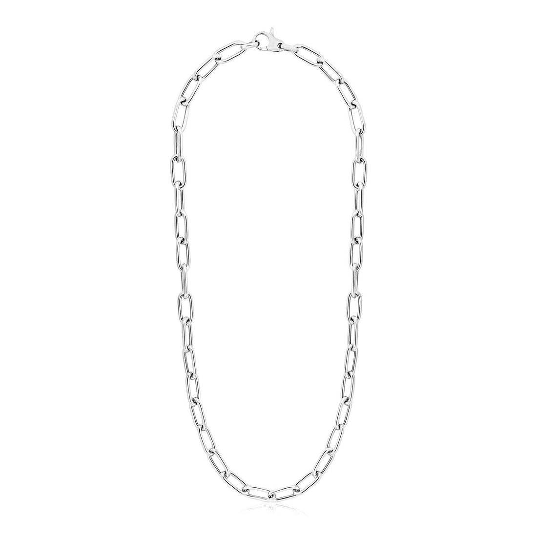 Sterling Silver Wide Paperclip Chain Necklace