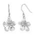Sterling Silver Matte Textured Flower Dangle Earrings