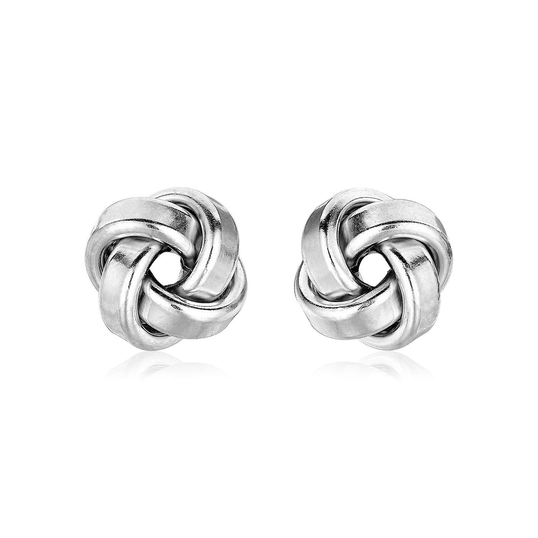 Petite Sterling Silver Polished Love Knot Earrings - DestGlow