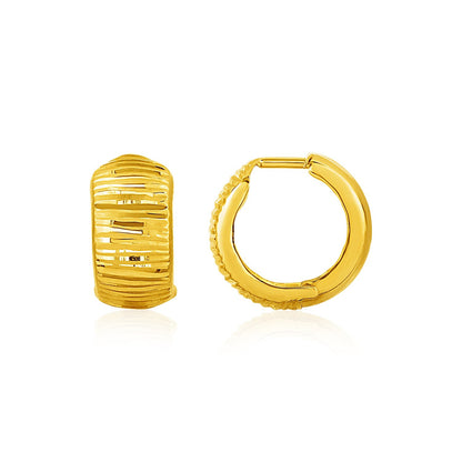 Reversible Textured and Smooth Snuggable Earrings in 10k Yellow Gold by Bids.com