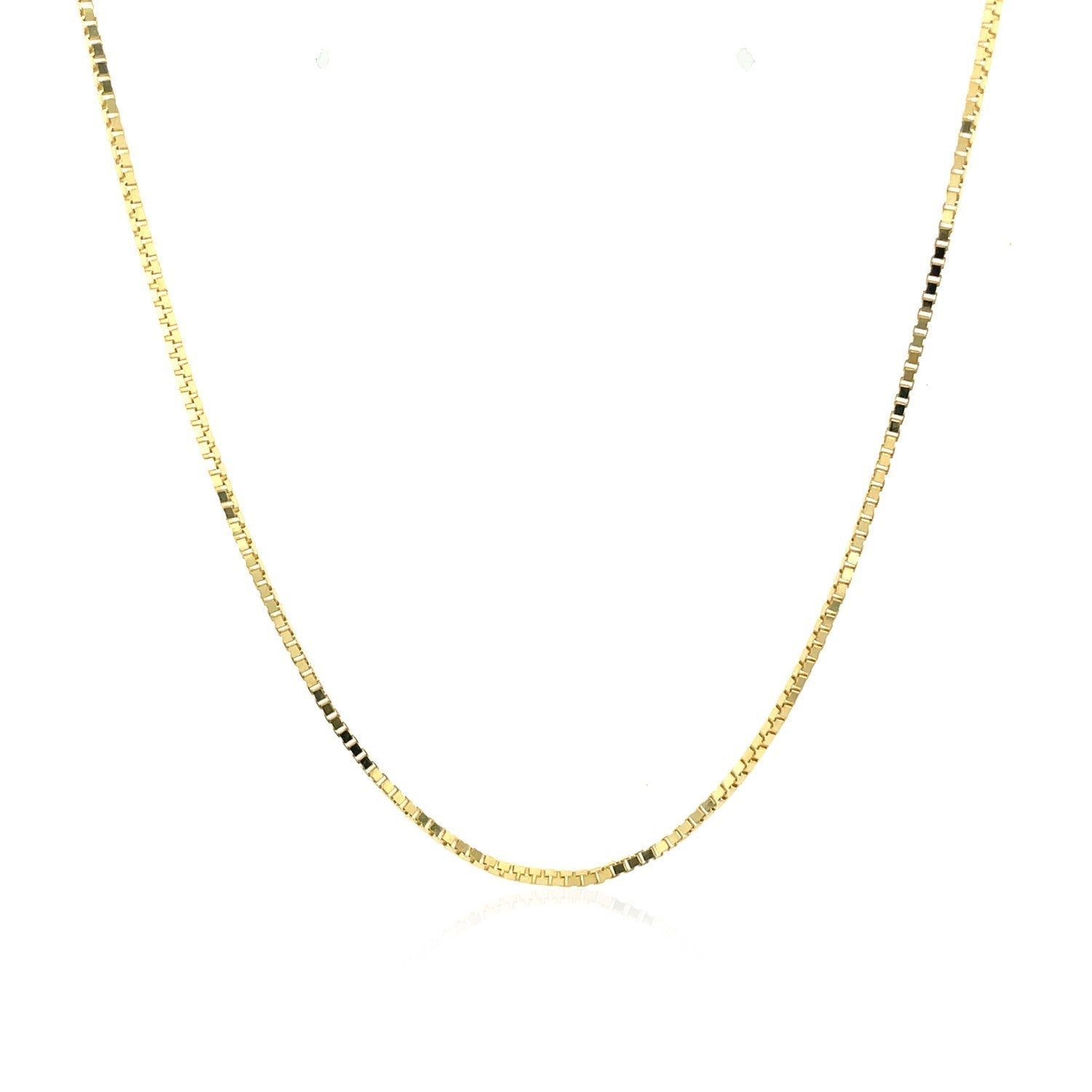 18k Yellow Gold Classic Box Chain (0.85 mm)  DestGlow