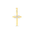 14k Two Tone Gold High Polish Diamond Cut Cross Pendant - necklaces