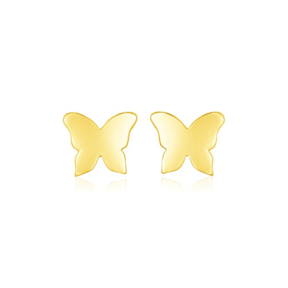 14k Yellow Gold Polished Butterfly Earrings - accessories