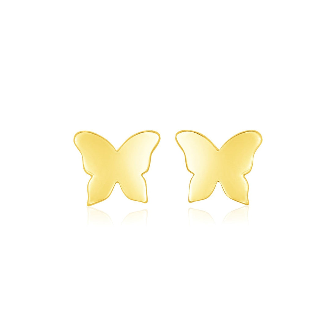 14k Yellow Gold Polished Butterfly Earrings by Avera Group