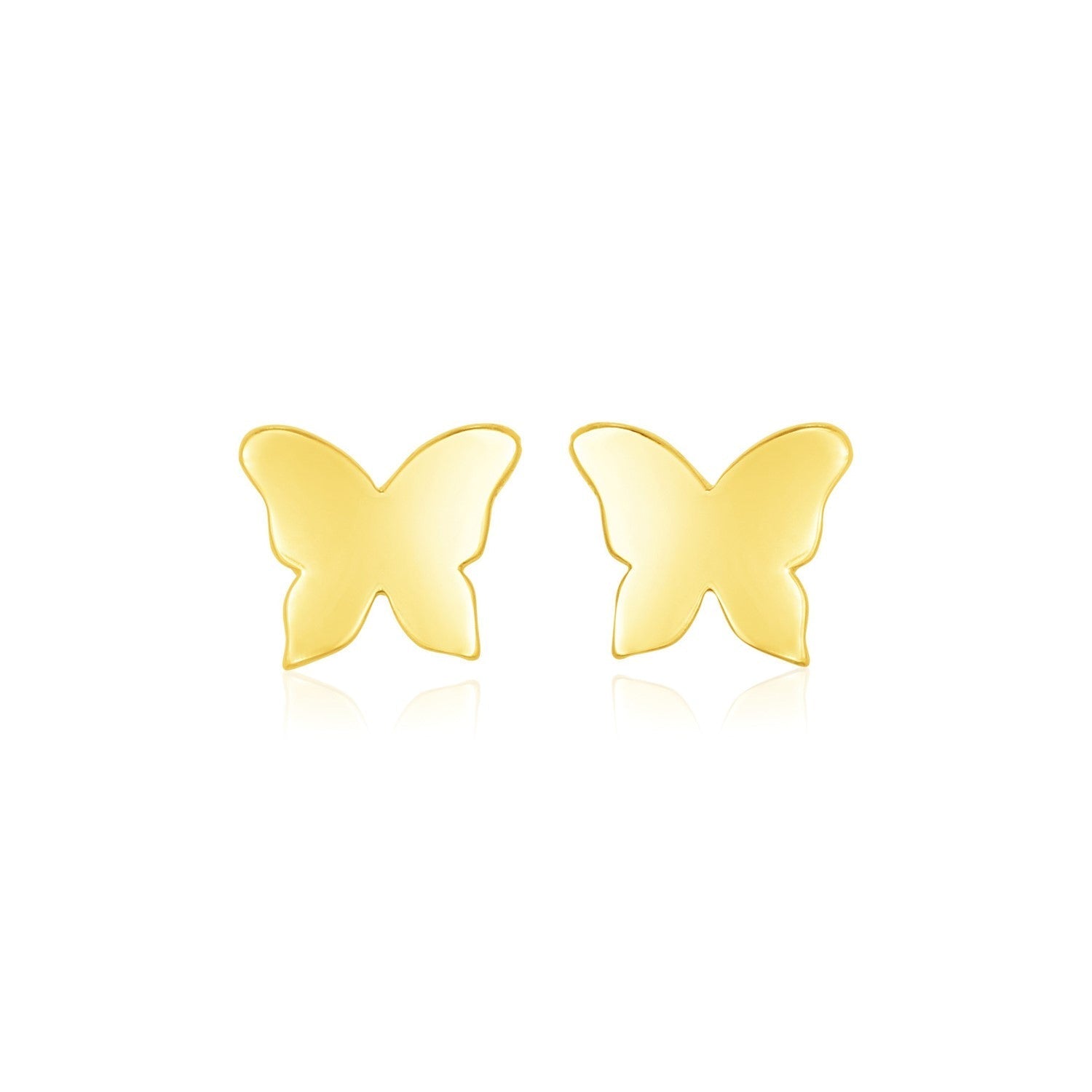 14k Yellow Gold Polished Butterfly Earrings 