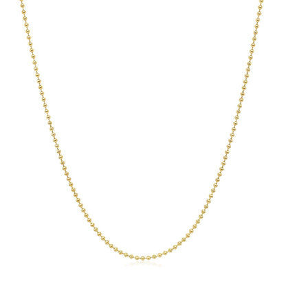 14k Yellow Gold Bead Chain 1.0mm (1.00 mm) - DestGlow