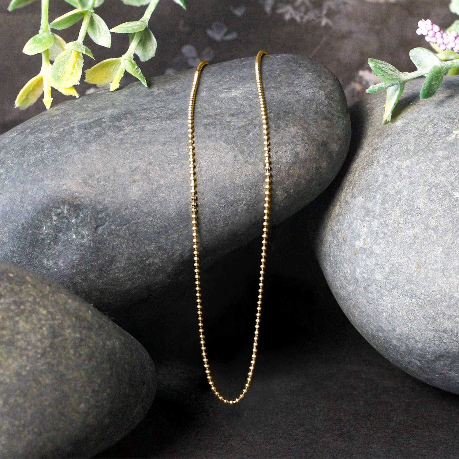14k Yellow Gold Bead Chain 1.0mm by Bids.com