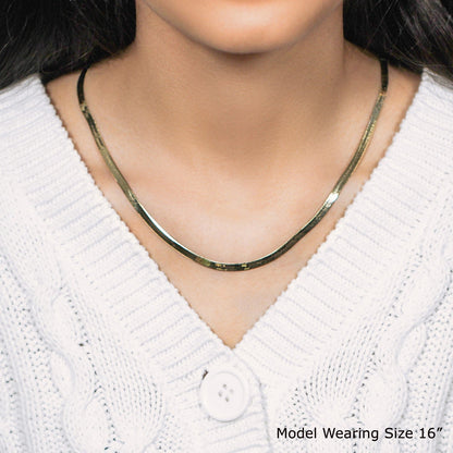 4.0mm 14k Yellow Gold Super Flex Herringbone Chain by Bids.com