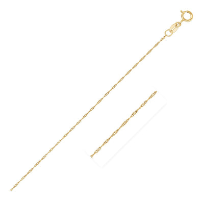 14k Yellow Gold Singapore Chain 0.6mm (0.60 mm) - necklaces