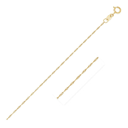 14k Yellow Gold Singapore Chain 0.6mm (0.60 mm) 