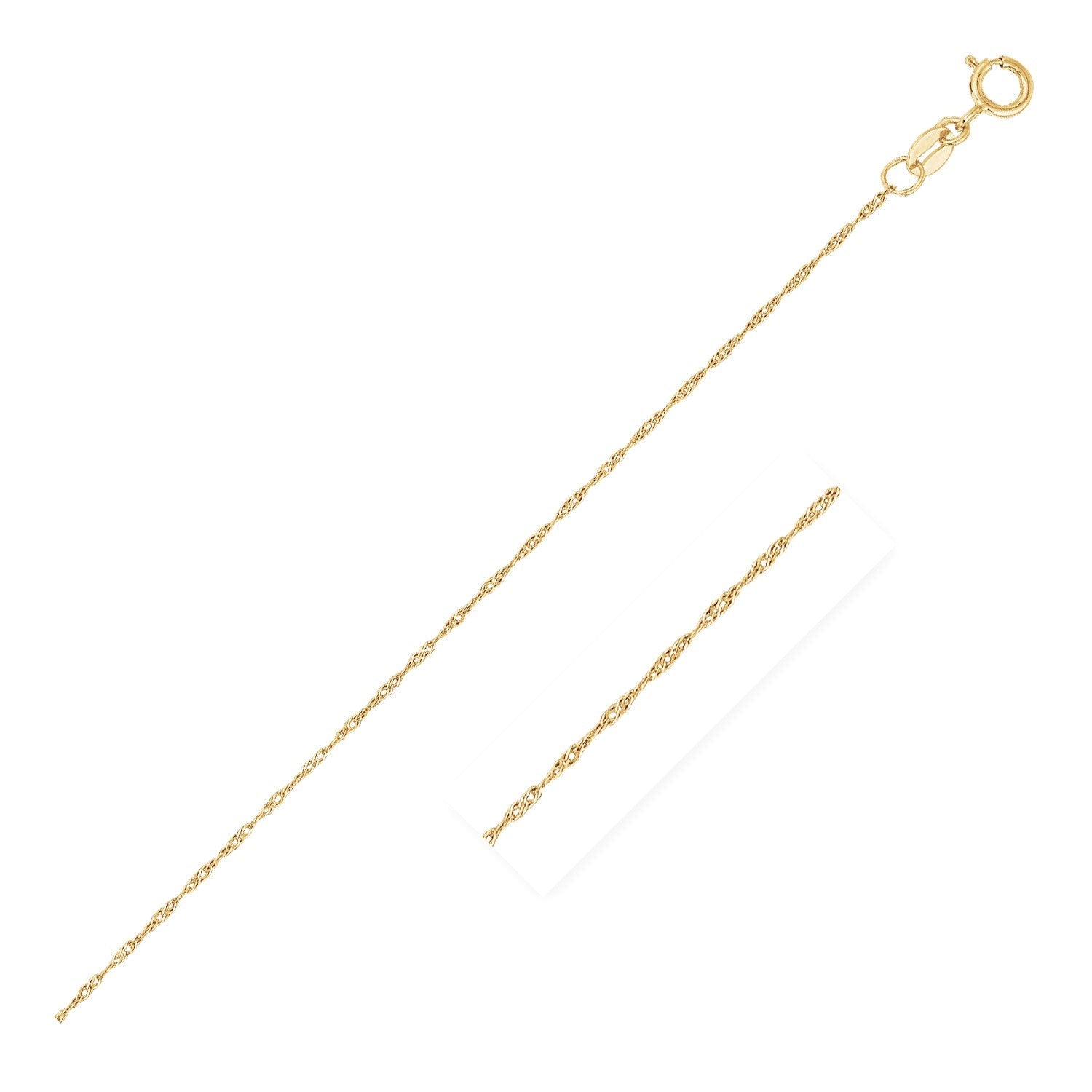 14k Yellow Gold Singapore Chain 0.6mm (0.60 mm) by Avera Group