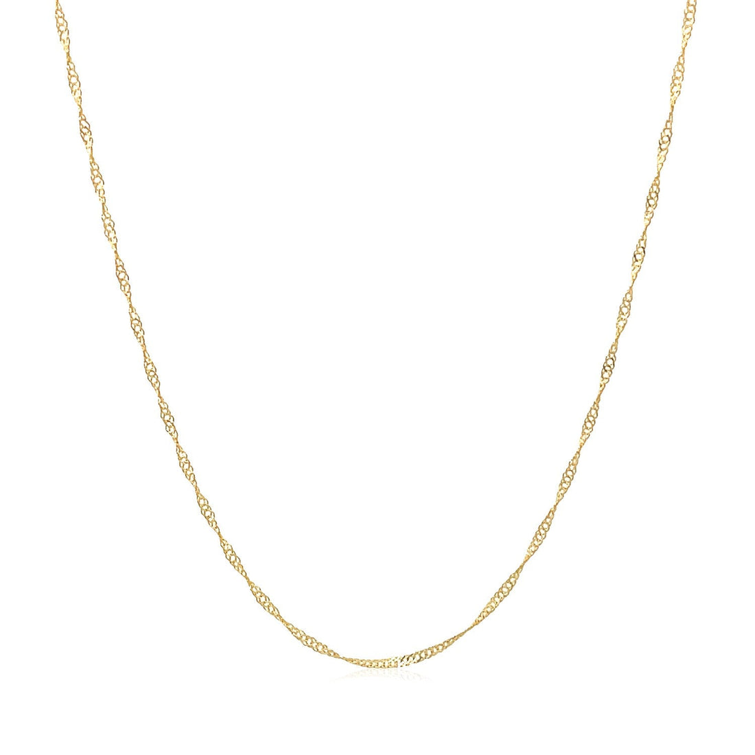 14k Yellow Gold Singapore Chain 0.6mm (0.60 mm) - DestGlow