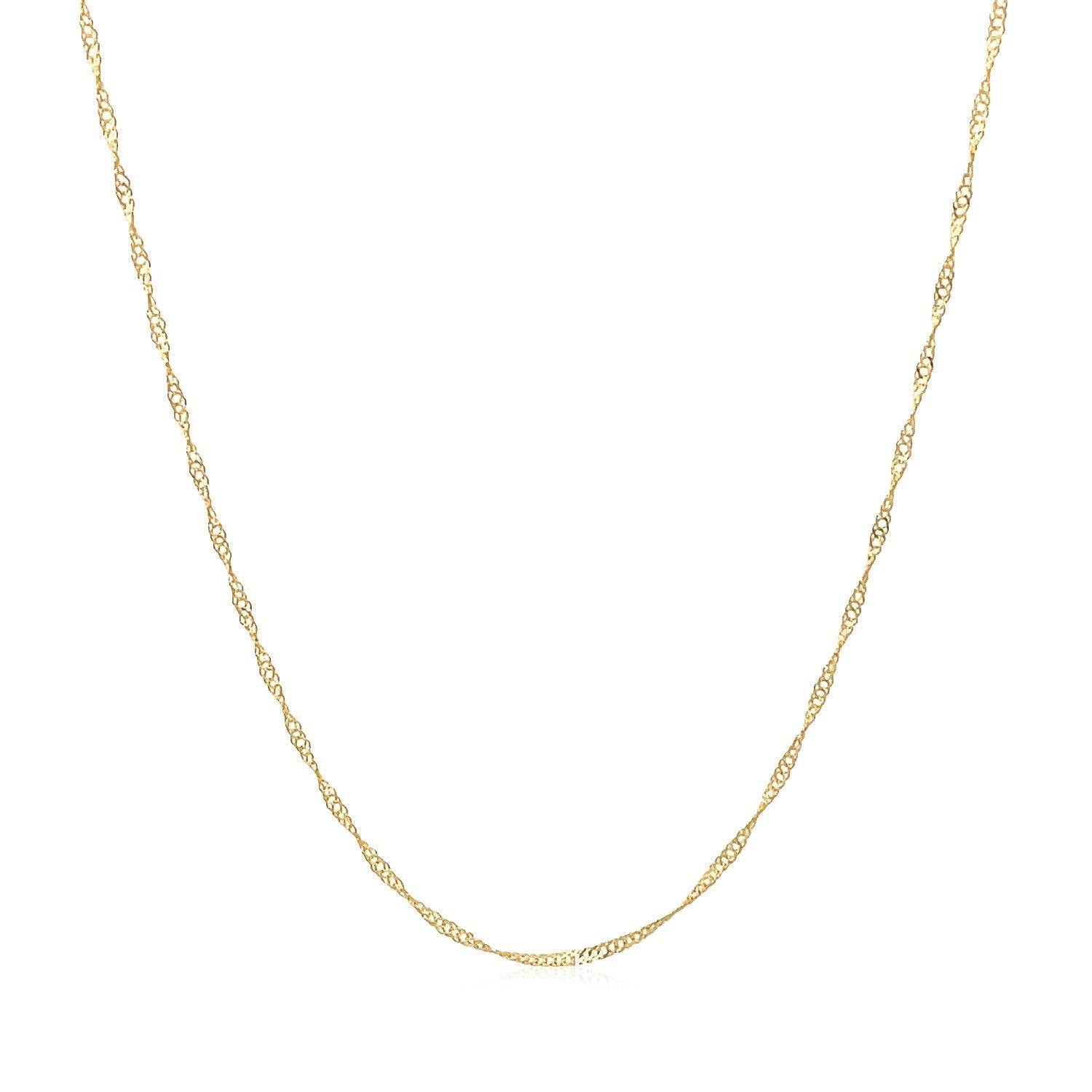14k Yellow Gold Singapore Chain 0.6mm (0.60 mm) - DestGlow