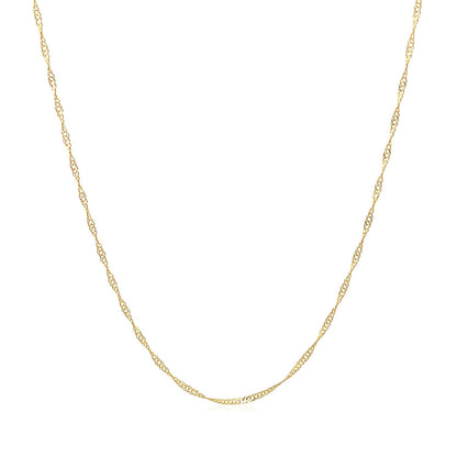 14k Yellow Gold Singapore Chain 0.6mm (0.60 mm) - DestGlow