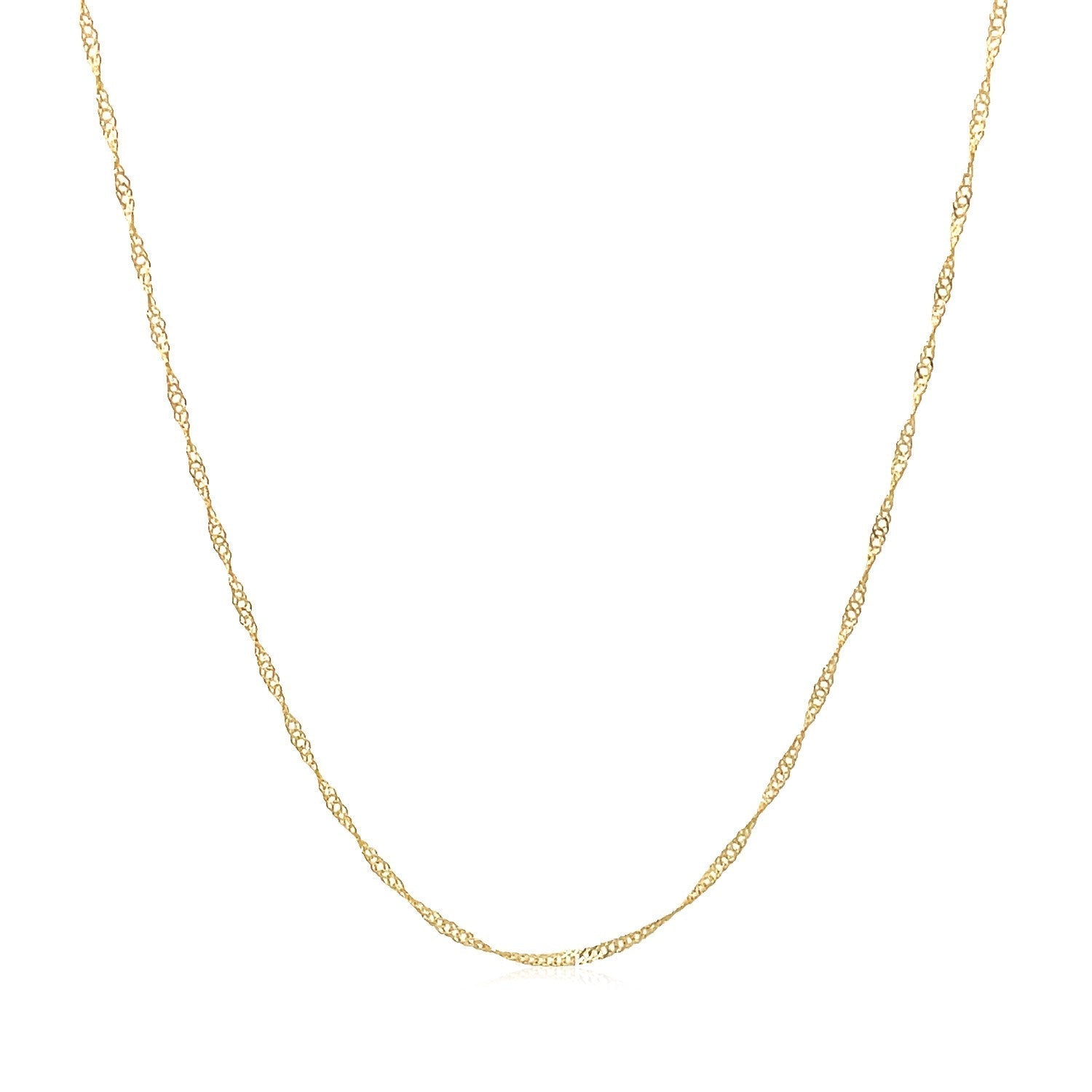 14k Yellow Gold Singapore Chain 0.6mm (0.60 mm) 