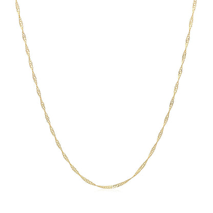 14k Yellow Gold Singapore Chain 0.6mm (0.60 mm) 