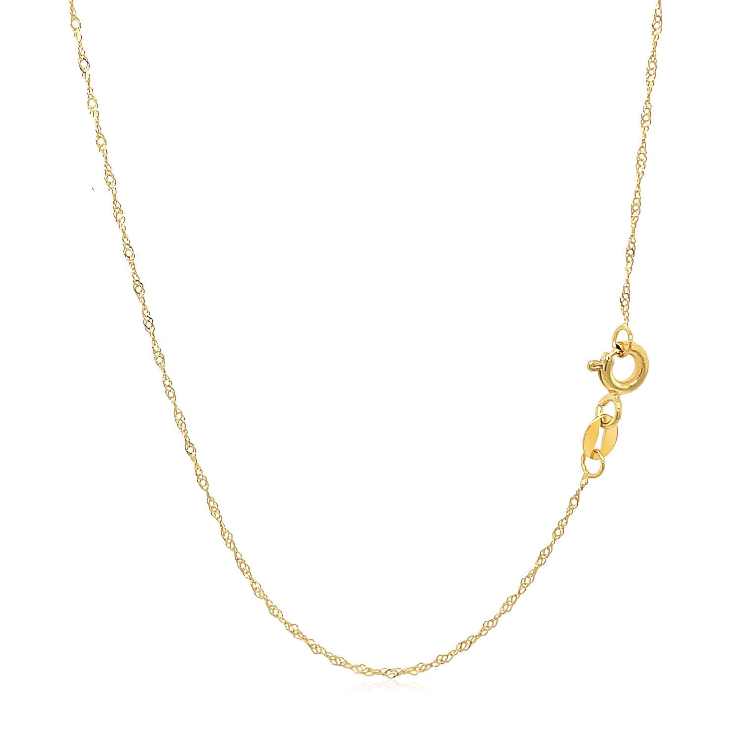14k Yellow Gold Singapore Chain 0.6mm (0.60 mm) - DestGlow