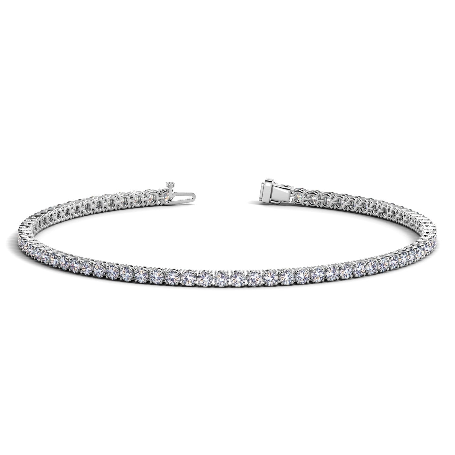Lab Grown Round Diamond Tennis Bracelet in 14k White Gold (2 cctw F/G VS2/SI1) by Bids.com
