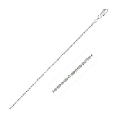 14k White Gold Diamond-Cut Bead Chain 1.0mm by Bids.com