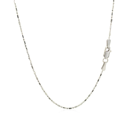 14k White Gold Diamond-Cut Bead Chain (0.90 mm) - DestGlow