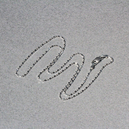 14k White Gold Diamond-Cut Bead Chain 1.0mm by Bids.com