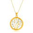 14k Two-Tone Gold Pendant with an Open Round Tree Design 