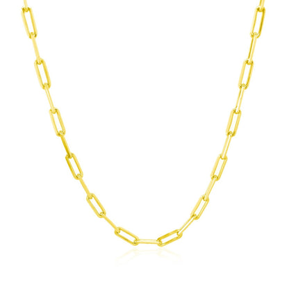 18K Yellow Gold Paperclip Chain (2.50 mm) by Bids.com