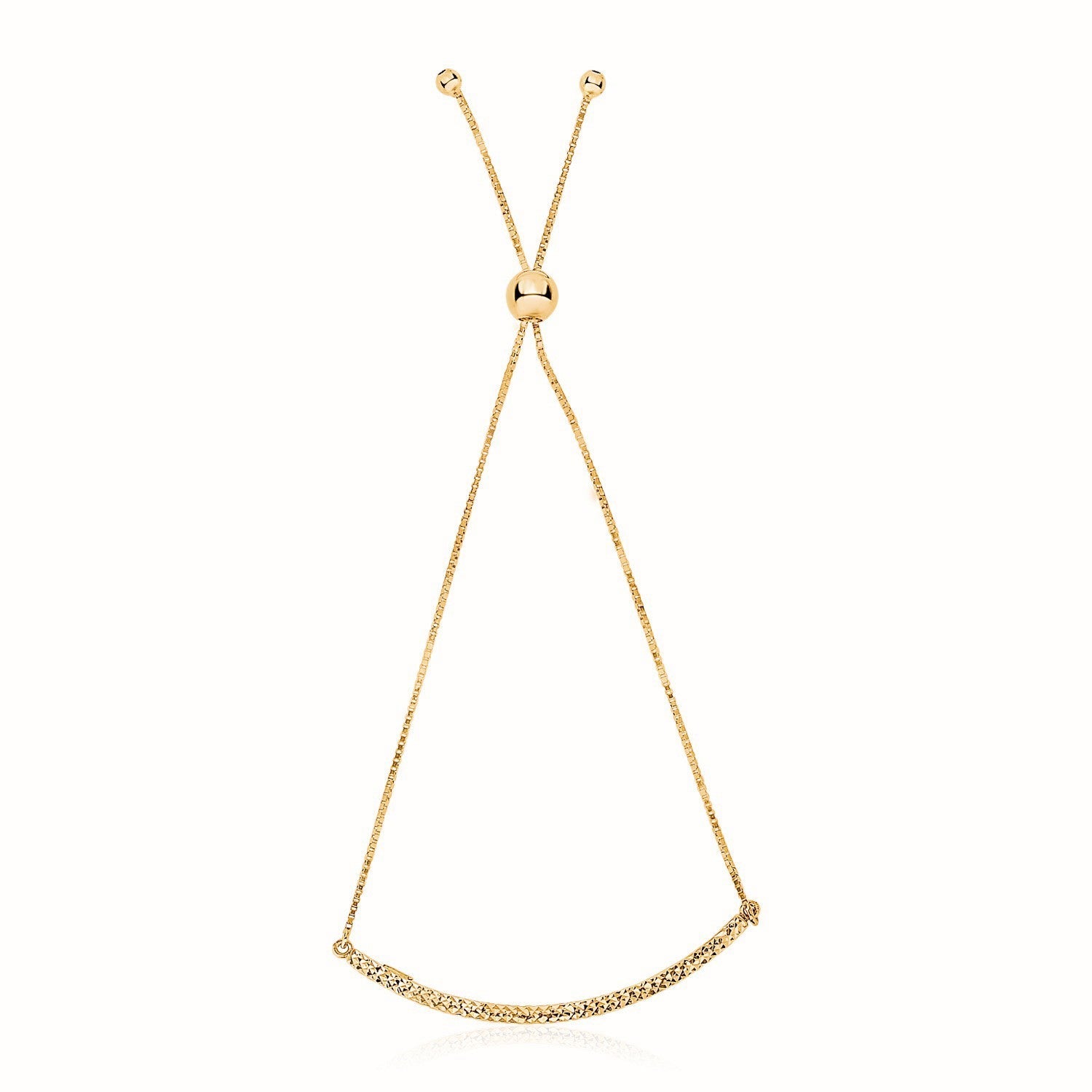14k Yellow Gold Chain Bar Lariat Style Bracelet - necklaces