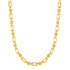 Rounded Rectangular Link Necklace with Textured Round Links in 14k Yellow Gold 