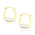 10k Two-Tone Gold Round Graduated Dolphin Design Hoop Earrings 