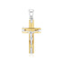 14k Two Tone Gold High Polish Diamond Cut Cross Pendant - necklaces