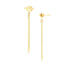 14k Yellow Gold Modern Disc and Bar Drop Earrings by Avera Group