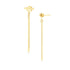 14k Yellow Gold Modern Disc and Bar Drop Earrings - earrings
