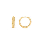 14k Yellow Gold Braided Huggie Hoops(3x12mm) - accessories