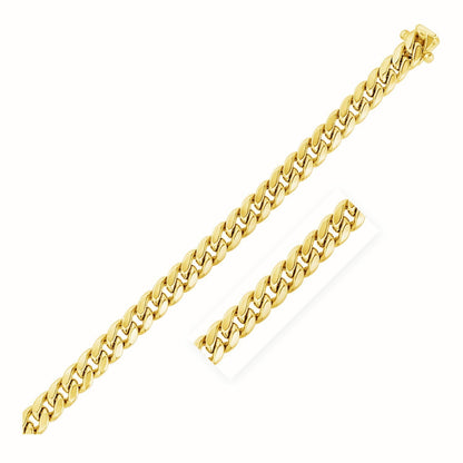 7.25mm 10k Yellow Gold Semi Solid Miami Cuban Chain by Bids.com