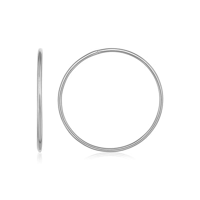 Endless Hoop Style Earrings in 14k White Gold(1.2x30mm) - DestGlow