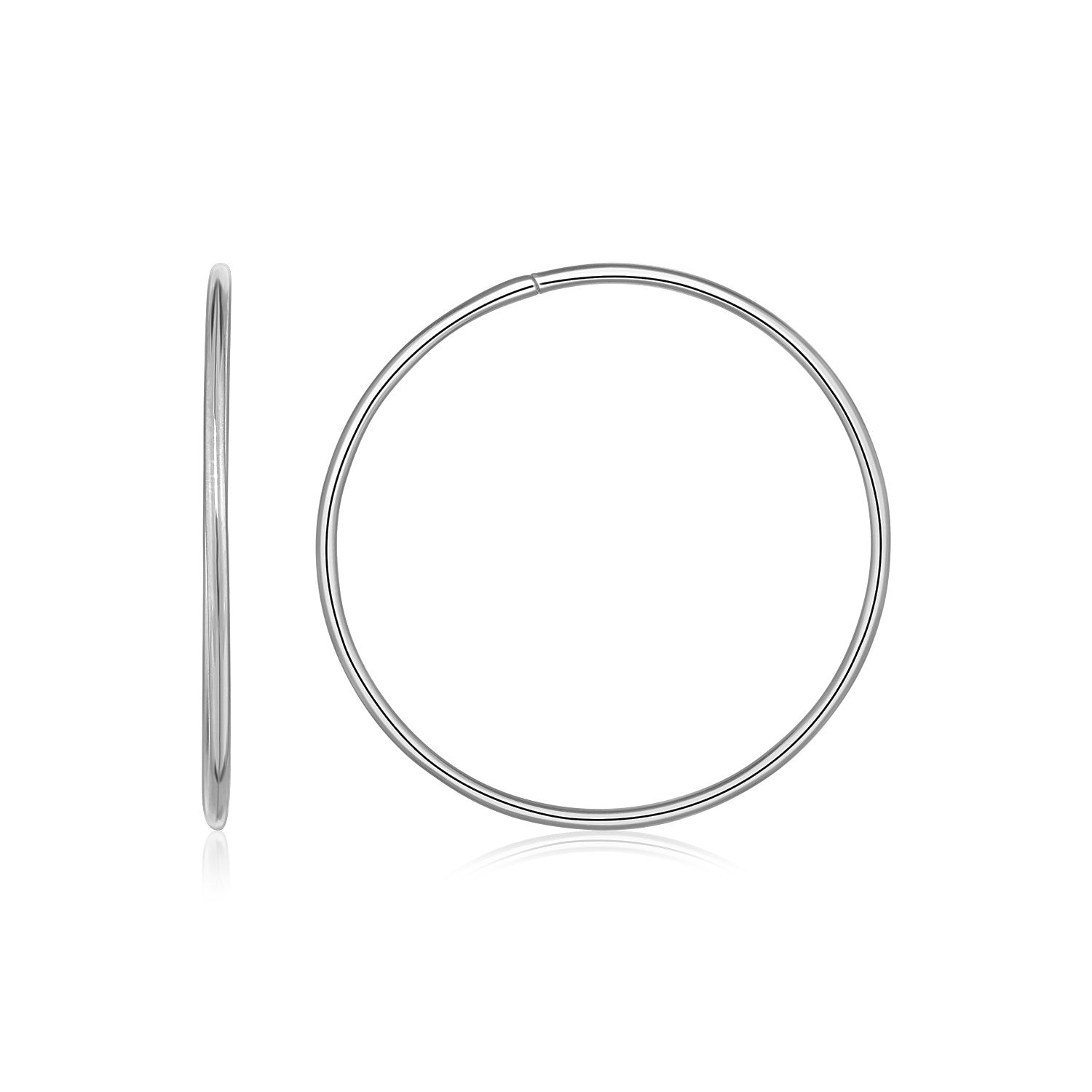Endless Hoop Style Earrings in 14k White Gold by Bids.com
